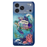 Grandma Turtle - Personalized Turtle 3D Embossed Leather Phone Case