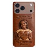 The Moment Your Heart Stopped - Personalized Memorial 3D Embossed Leather Phone Case