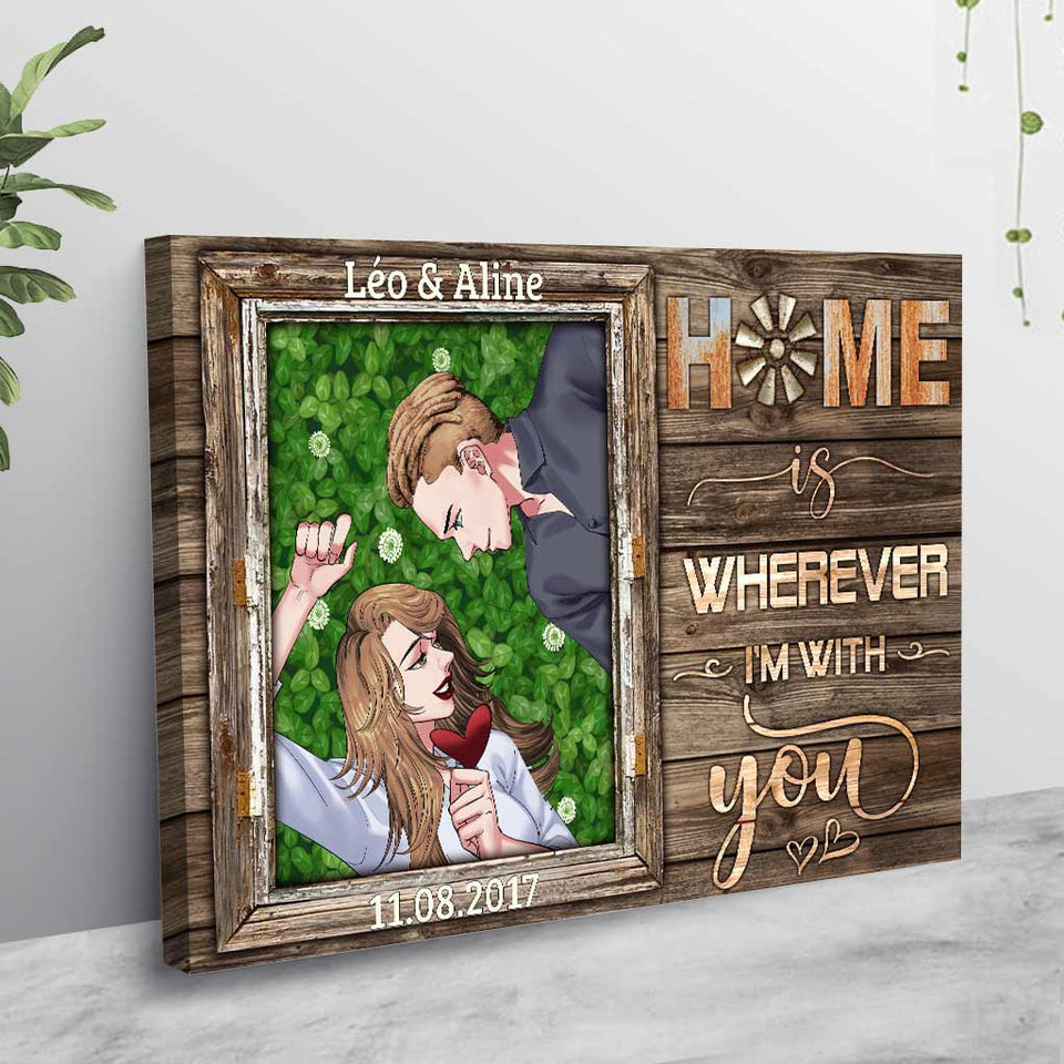 Home Is Wherever I'm With You - Personalized Couple Poster
