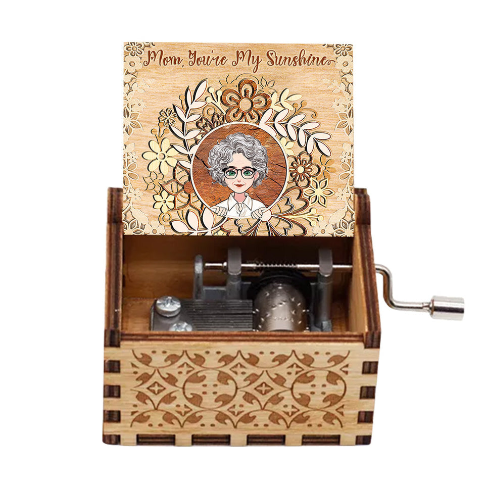 You Are My Sunshine - Personalized Mother's Day Mother Hand Crank Music Box