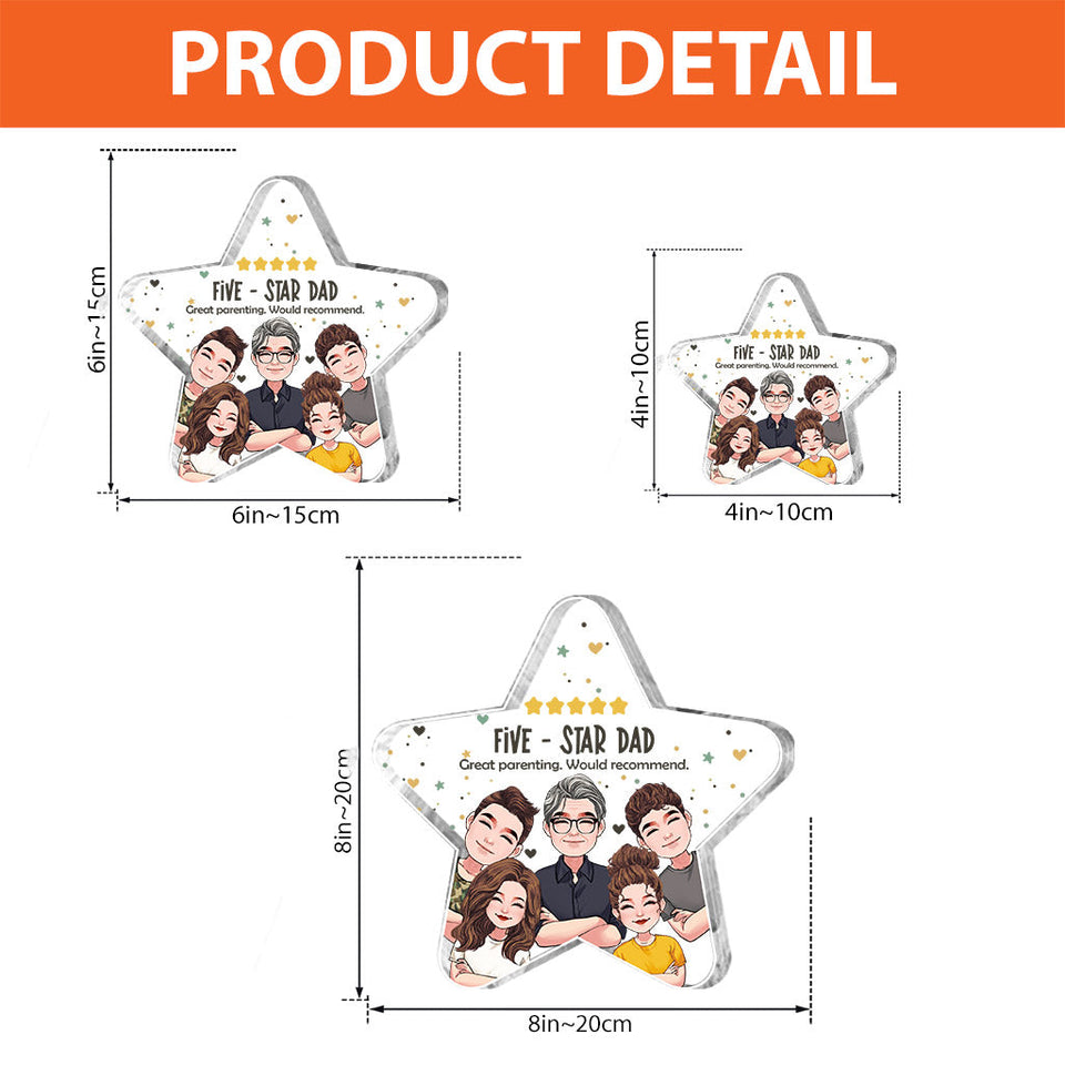 Five-star Dad - Personalized Father Custom Shaped Acrylic Plaque