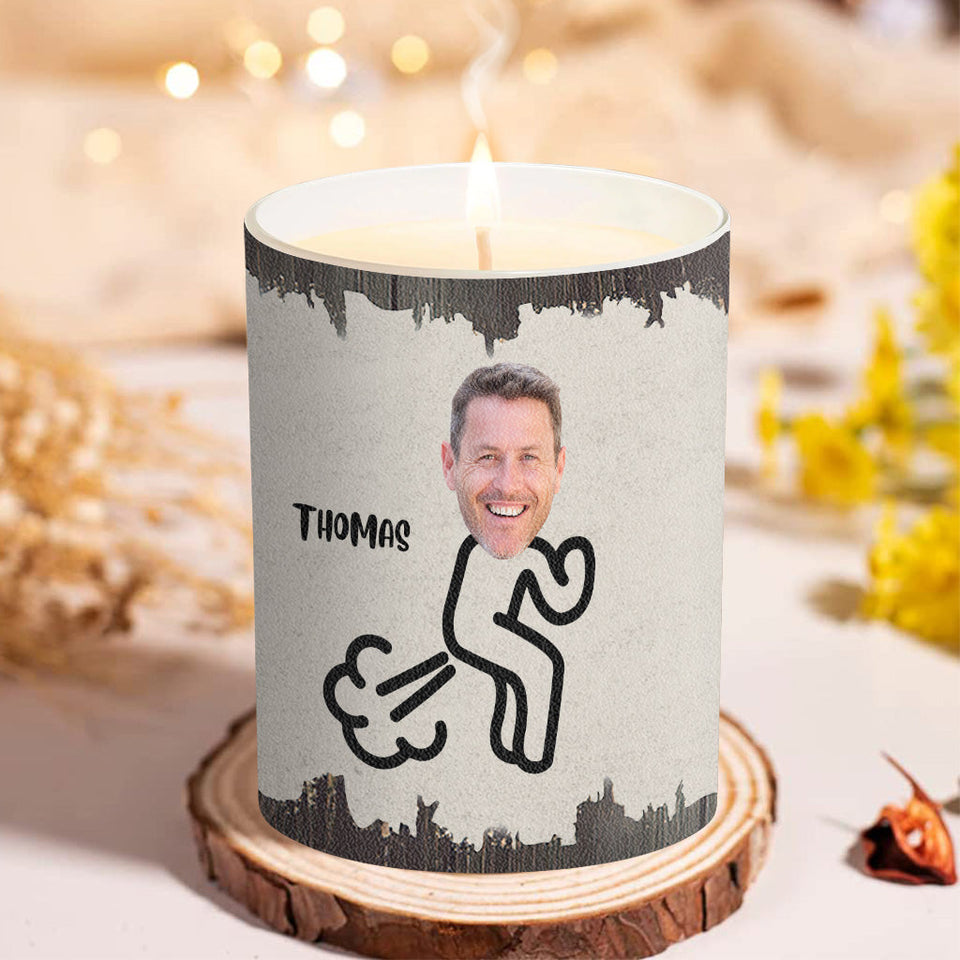 Fart Extinguisher - Gift for dad, grandma, grandpa, mom, uncle, aunt, son, daughter, brother, sister, granddaughter, grandson, husband, wife, boyfriend, girlfriend, friend - Personalized Candle With Wooden Lid
