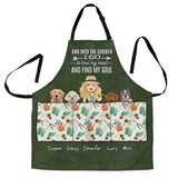 And Into The Garden I Go - Gardening gift for mom, wife, her, girlfriend, grandma, dog lover, cat lover - Personalized Apron