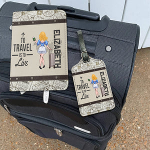 Adventure Awaits - Travelling gift for her, mom, wife, girlfriend, friend - Personalized Set