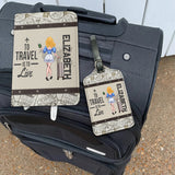 Adventure Awaits - Travelling gift for her, mom, wife, girlfriend, friend - Personalized Set