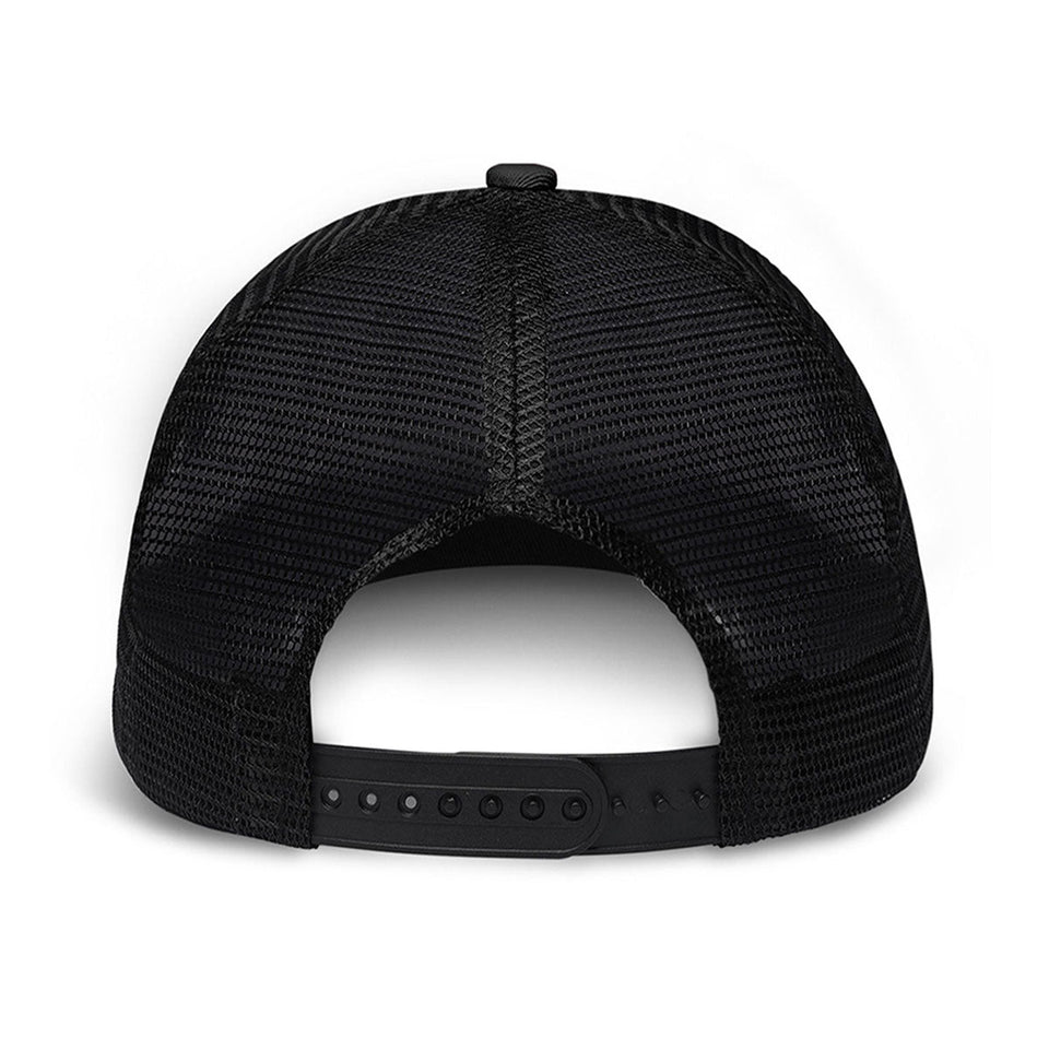Born To Fish Forced To Work - Personalized Fishing Trucker Hat (Black Mesh)