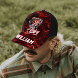 Fishing Makes Me Happy - Personalized Fishing Trucker Hat (Black Mesh)