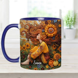 Hippie Girl Hippie Soul Peace Love - Personalized Hippie Accent Mug