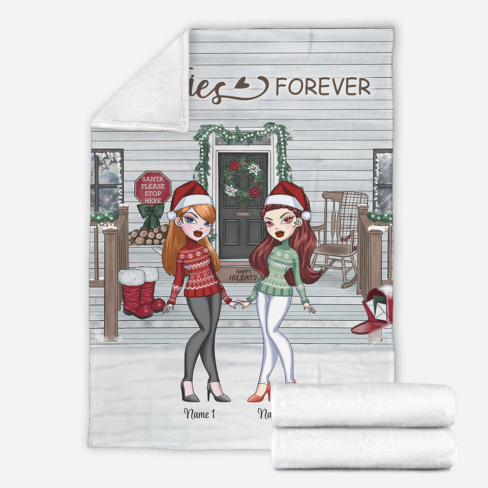 Bestie - Personalized Christmas Bestie Blanket