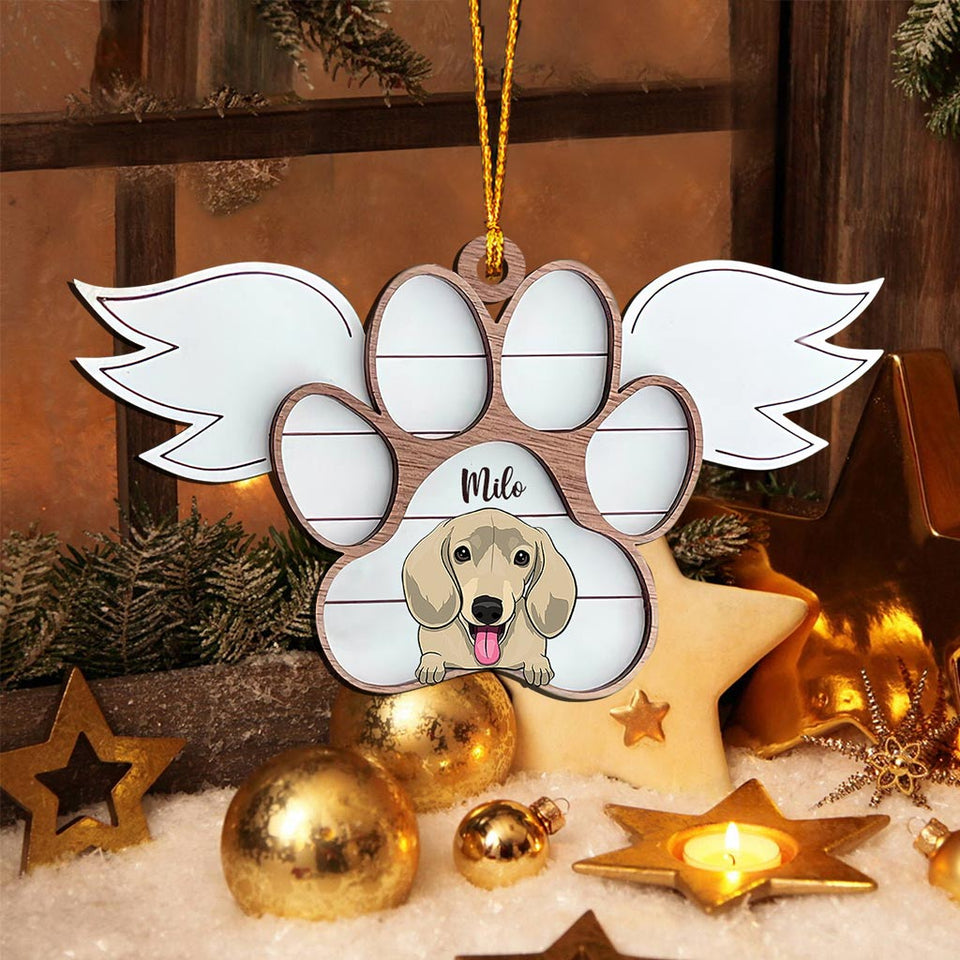 Rainbow Bridge - Personalized Christmas Dog Ornament (Printed On Both Sides)
