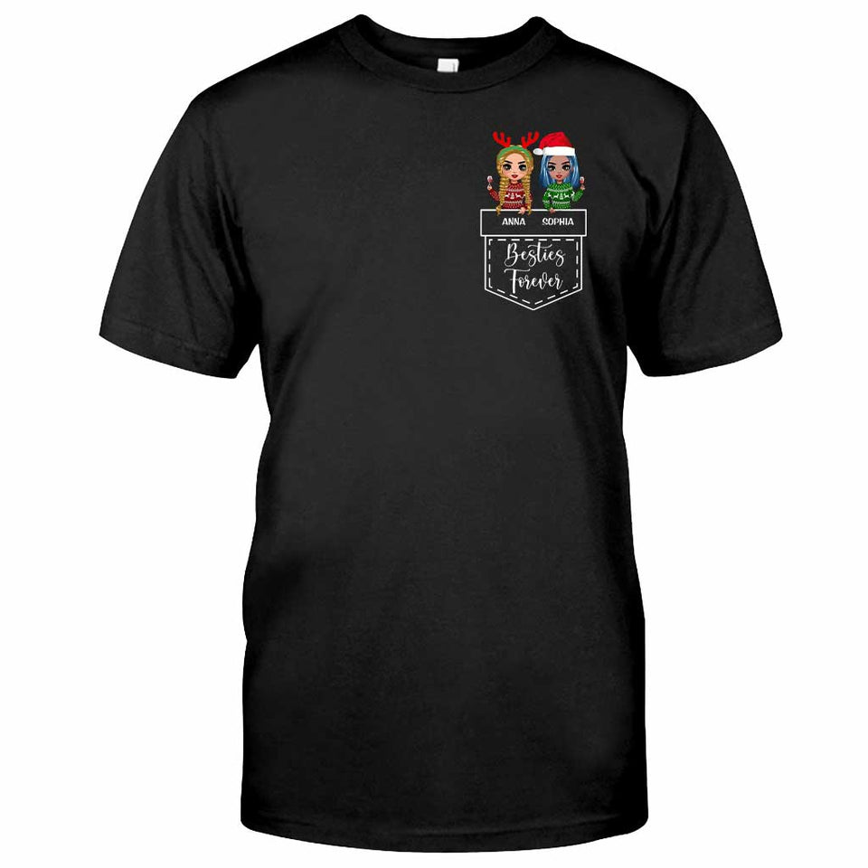 Bestie Forever - Personalized Christmas T-shirt and Hoodie