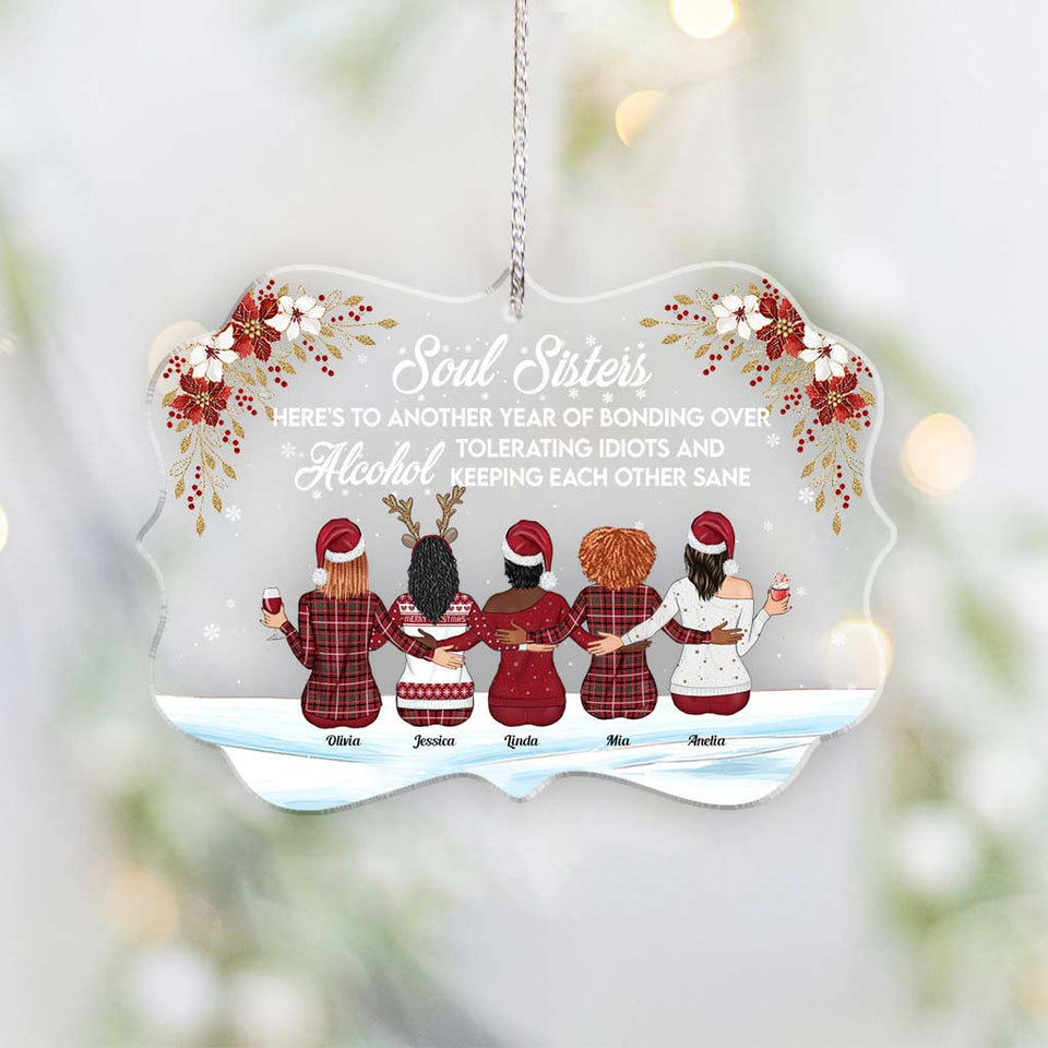 Here's To Another Year Of Bonding Over Alcohol - Personalized Bestie Transparent Ornament