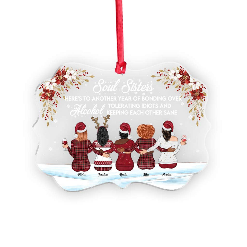 Here's To Another Year Of Bonding Over Alcohol - Personalized Bestie Transparent Ornament