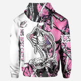 His Best Catch - Personalized Fishing All Over T-shirt and Hoodie