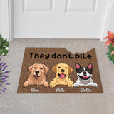 Beware Of Dogs - Personalized Dog Shaped Doormat