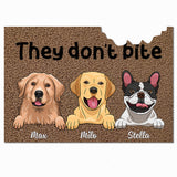 Beware Of Dogs - Personalized Dog Shaped Doormat