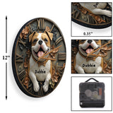 Smile Pitbull - Personalized Pitbull Wall Clock