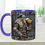 Viking Drinking Beer - Personalized Viking Accent Mug