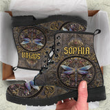 Beautiful Dragonfly - Personalized Dragonfly Leather Boots