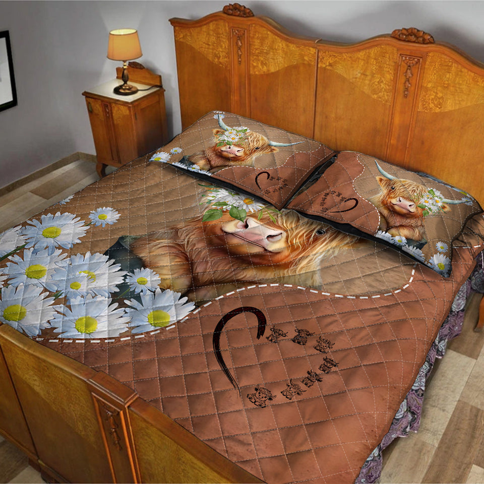 Love Highland Cows - Personalized Quilt Set
