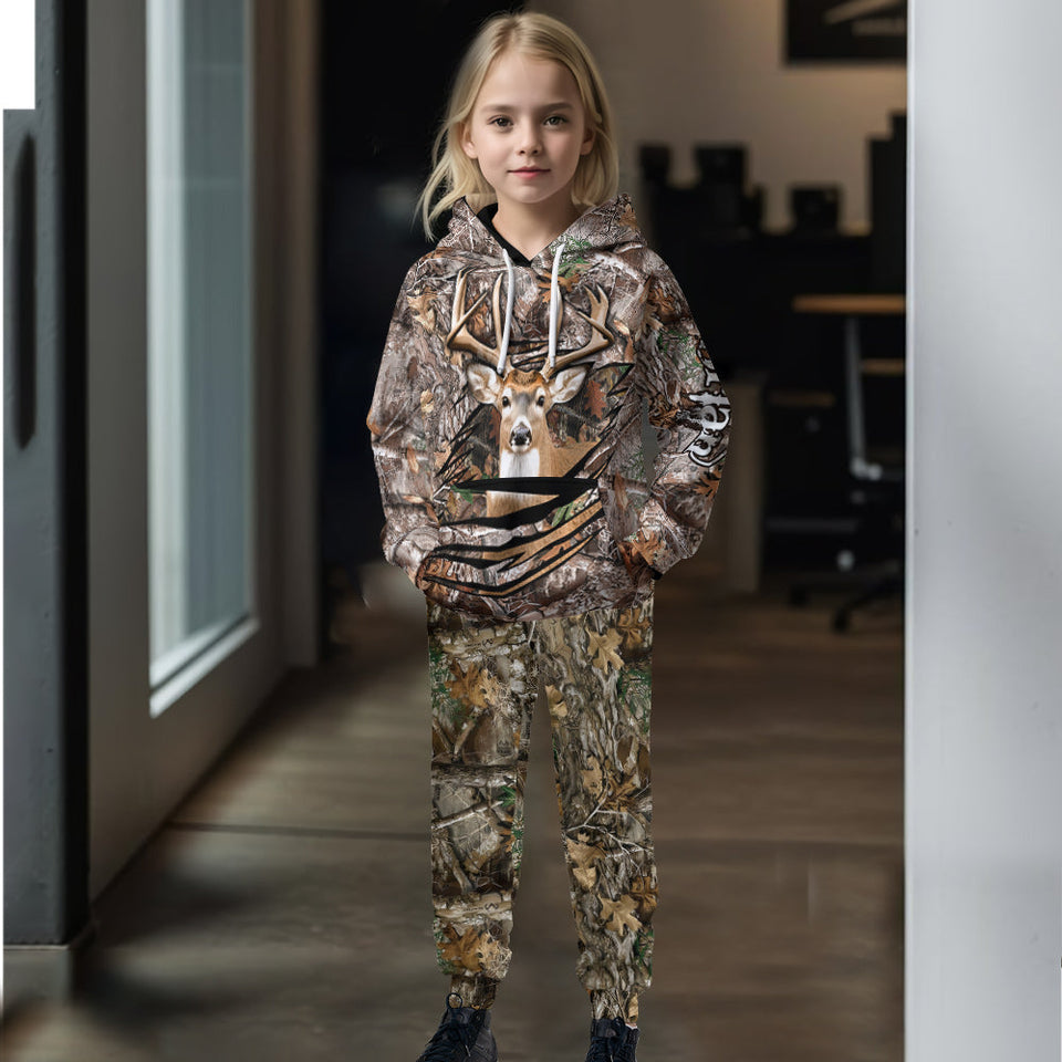 Love Hunting - Personalized Hunting Kid Hoodie & Kid Jogger Sweatpants