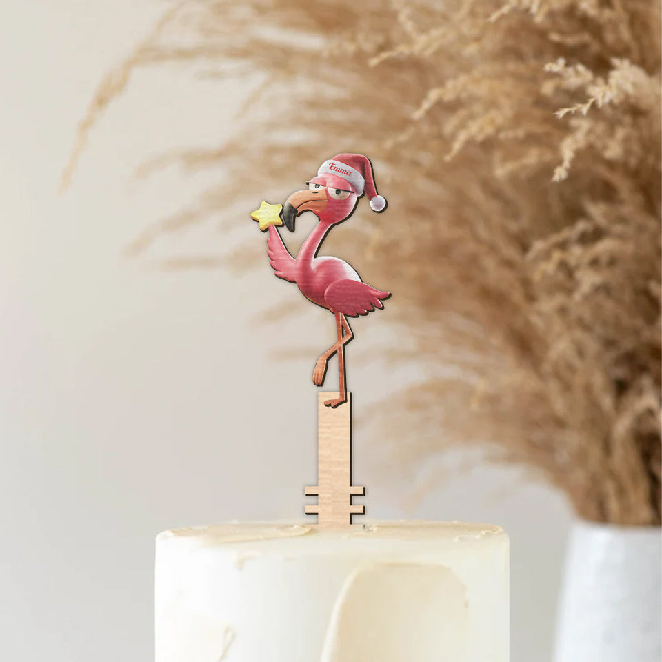 Funny Falmingo - Personalized Flamingo Tree Topper