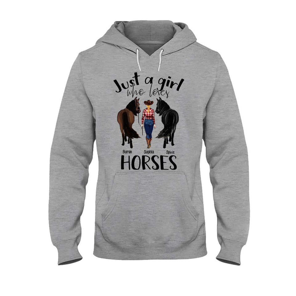 Just A Girl Who Loves Horses - Personalized Horse T-shirt and Hoodie
