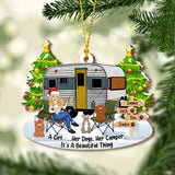 A Girl And Her Dog - Camping gift for dog lover - Personalized Ornament