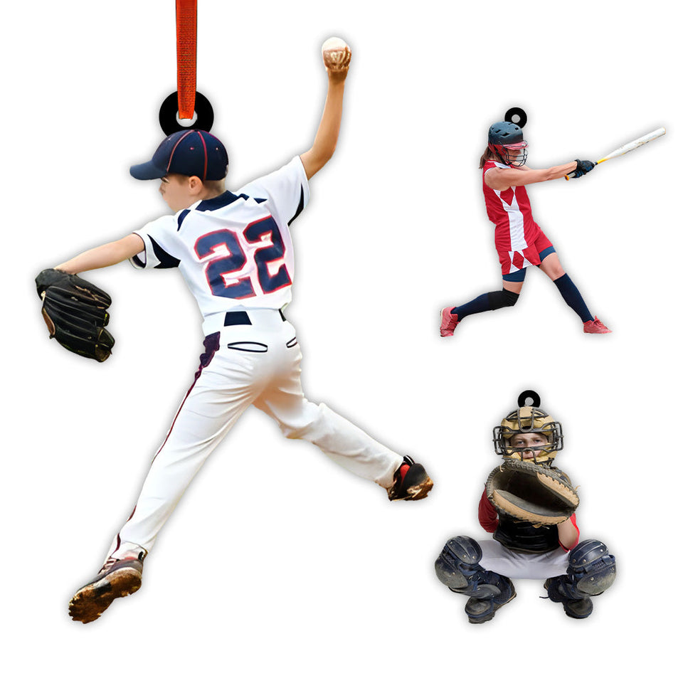 Photo Ornament - Baseball gift for son, daughter - Personalized Ornament
