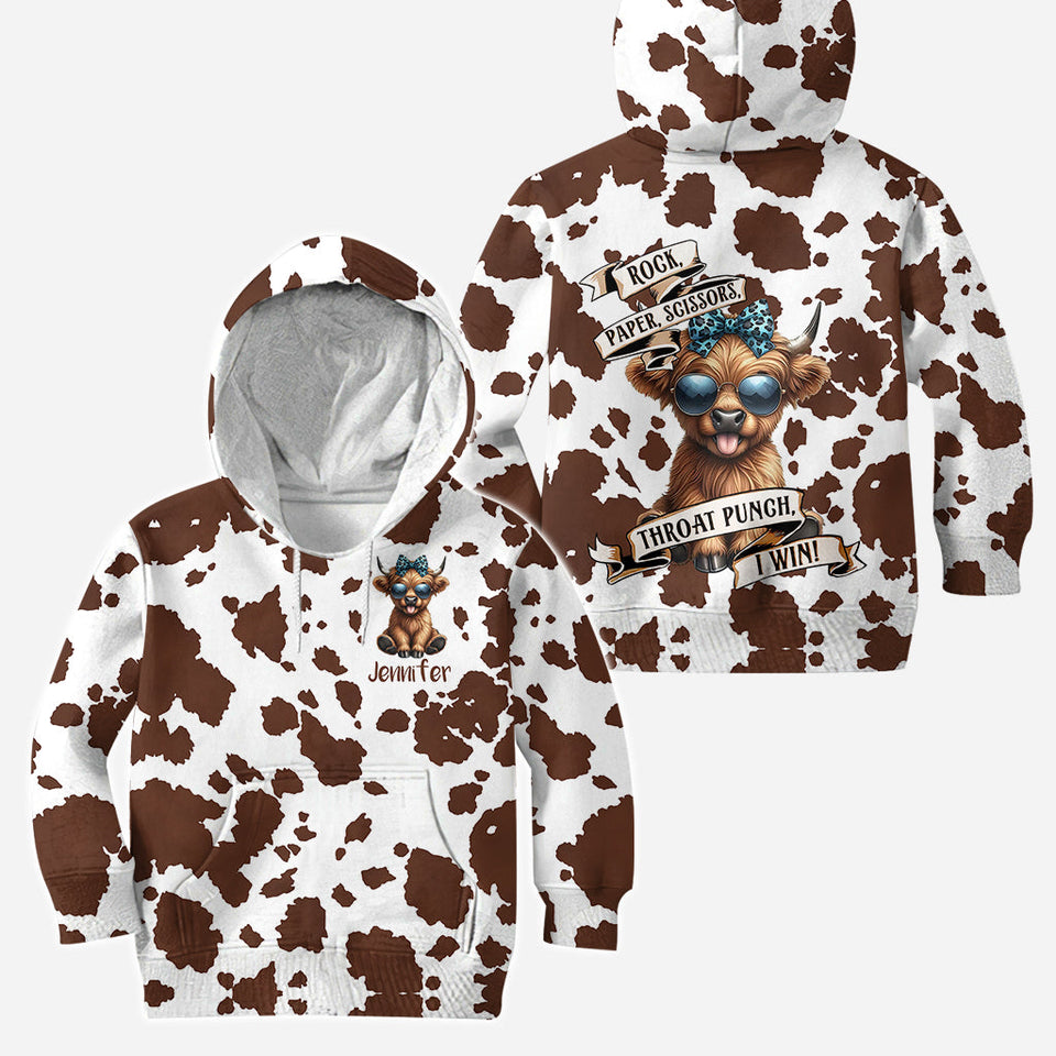 Rock Paper Scissors - Personalized Highland Cow Hoodie and Leggings