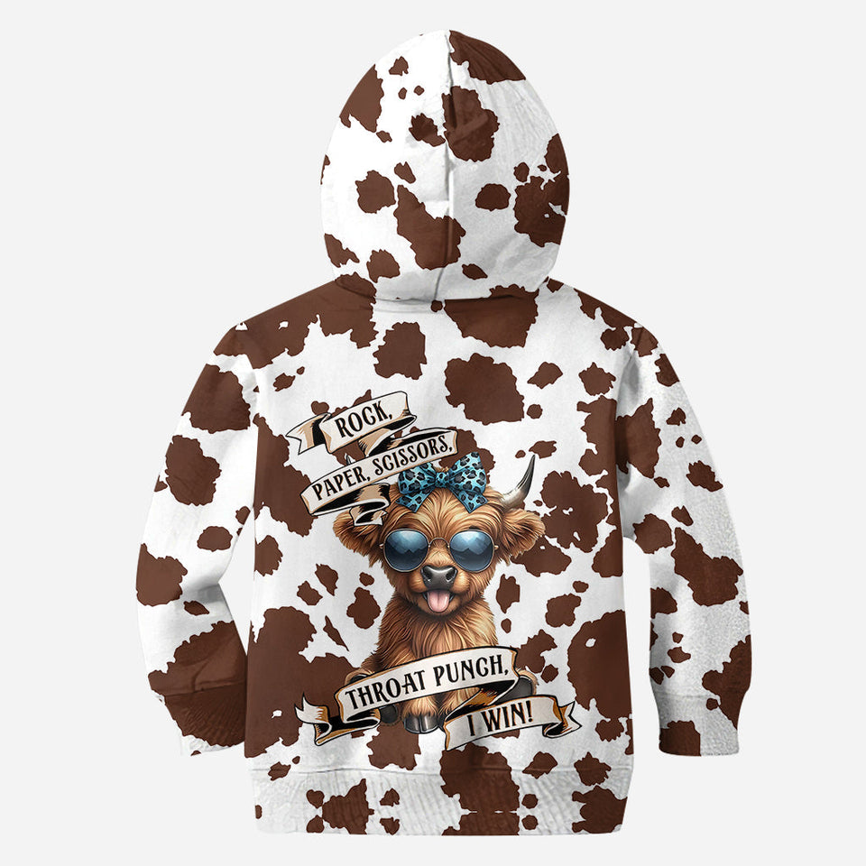 Rock Paper Scissors - Personalized Highland Cow Hoodie and Leggings