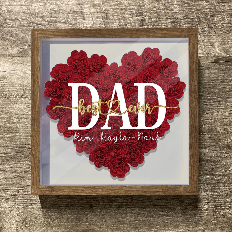 Best Mommy Ever - Gift for mom, grandma, grandpa, dad, aunt, sister - Personalized Flower Shadow Box