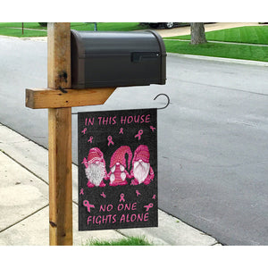 In This House We Never Give Up Flag Breast Cancer Awareness Garden Flag 0622