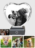 In Loving Memory - Gift for dog lovers, cat lover - Personalized Laser Engraving 3D Heart Shaped Crystal Lamp