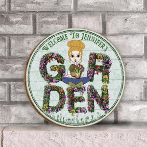 Welcome To My Garden - Personalized Gardening Interchangeable Seasonal Wood Sign