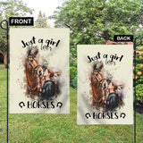 Just A Girl Who Loves Horses - Personalized Horse Garden Flag