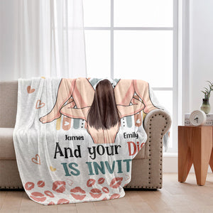 There Is A Party In My Mouth - Personalized Couple Blanket
