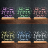 Grandma's Garden - Gift for grandma, mom, aunt, grandpa - Personalized Shaped Plaque Light Base