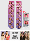 Custom Face Purple Pattern - Personalized Bestie Socks