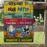 Welcome To Our Patio - Personalized Backyard Rectangle Metal Sign