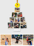 Merry Christmas - Personalized Softball Transparent Ornament