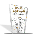 Officially World's Greatest Mom Ever - Gift for mom, grandma, wife, dad, grandpa, husband - Personalized Custom Shaped Acrylic Plaque
