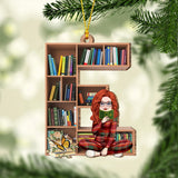 Bookshelf Ornament With Alphabet & Numbers - Personalized Book Ornament
