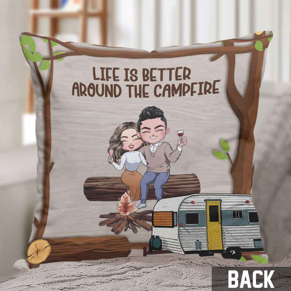 I Just Want To Hold Your Hand Camping Couple - Personalized Camping Throw Pillow