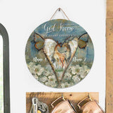 God Knew My Heart - Personalized Couple Hunting Round Wood Sign