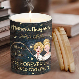 Side By Side - Personalized Mother's Day Mother Candle With Wooden Lid