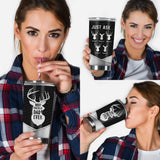 Best Bucking Dad Ever Metal Pattern Print - Personalized Hunting Tumbler