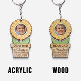 Thanks For Helping Us Grow - Personalized Father Keychain (Printed On Both Sides)