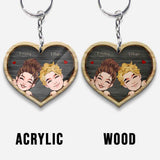 A Reminder - Personalized Couple Couple Keychain (Printed On Both Sides)