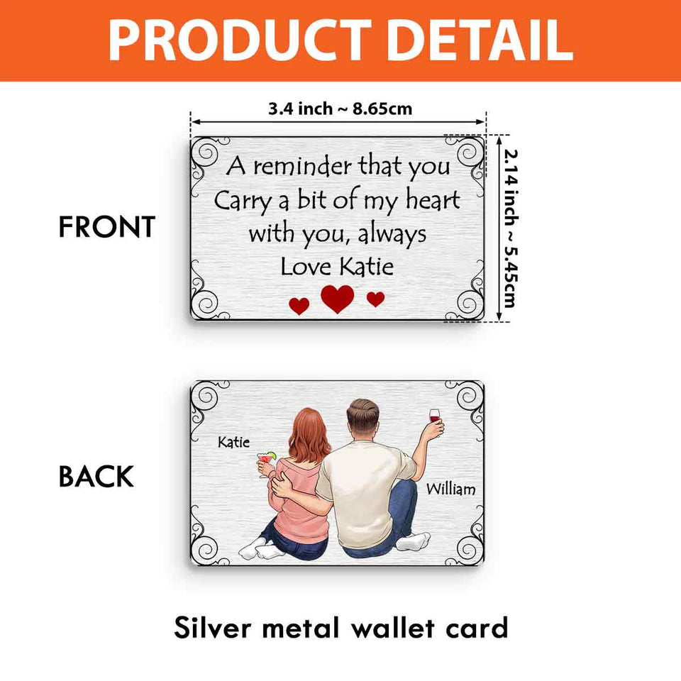 A Reminder - Personalized Couple Wallet Insert Card